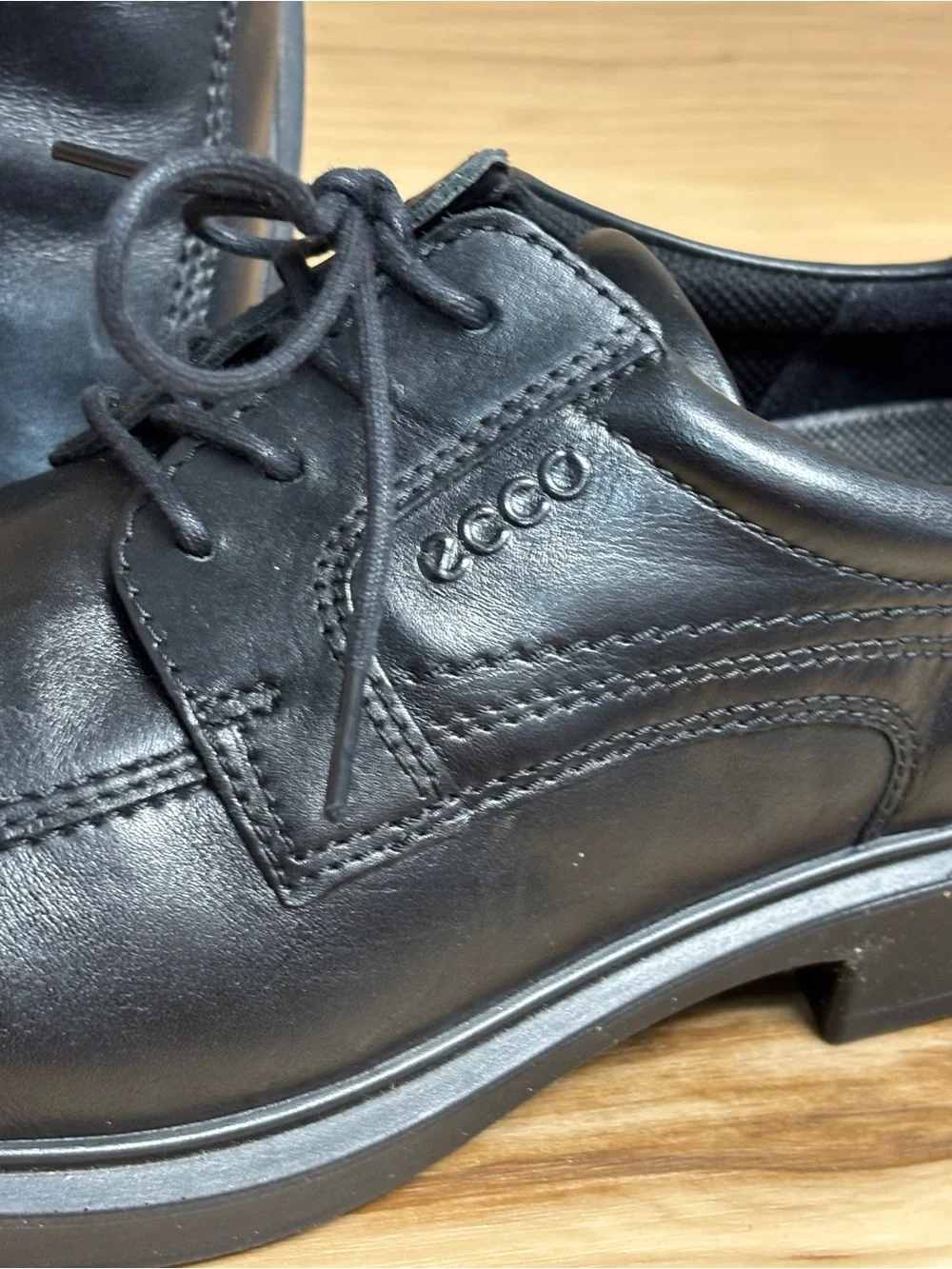ECCO Helsinki 2.0 Mens Bike Toe Tie Black Leather Shoes size 11–1.5